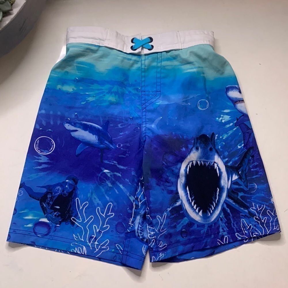 Wonder nation kids swim trunks shark print boys medium size 8